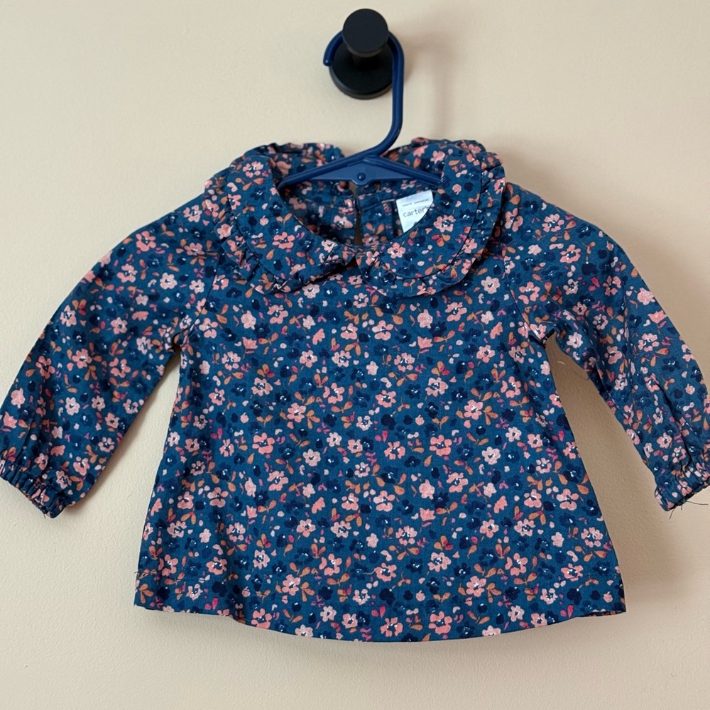 Carter's Blue Floral Kids Blouse